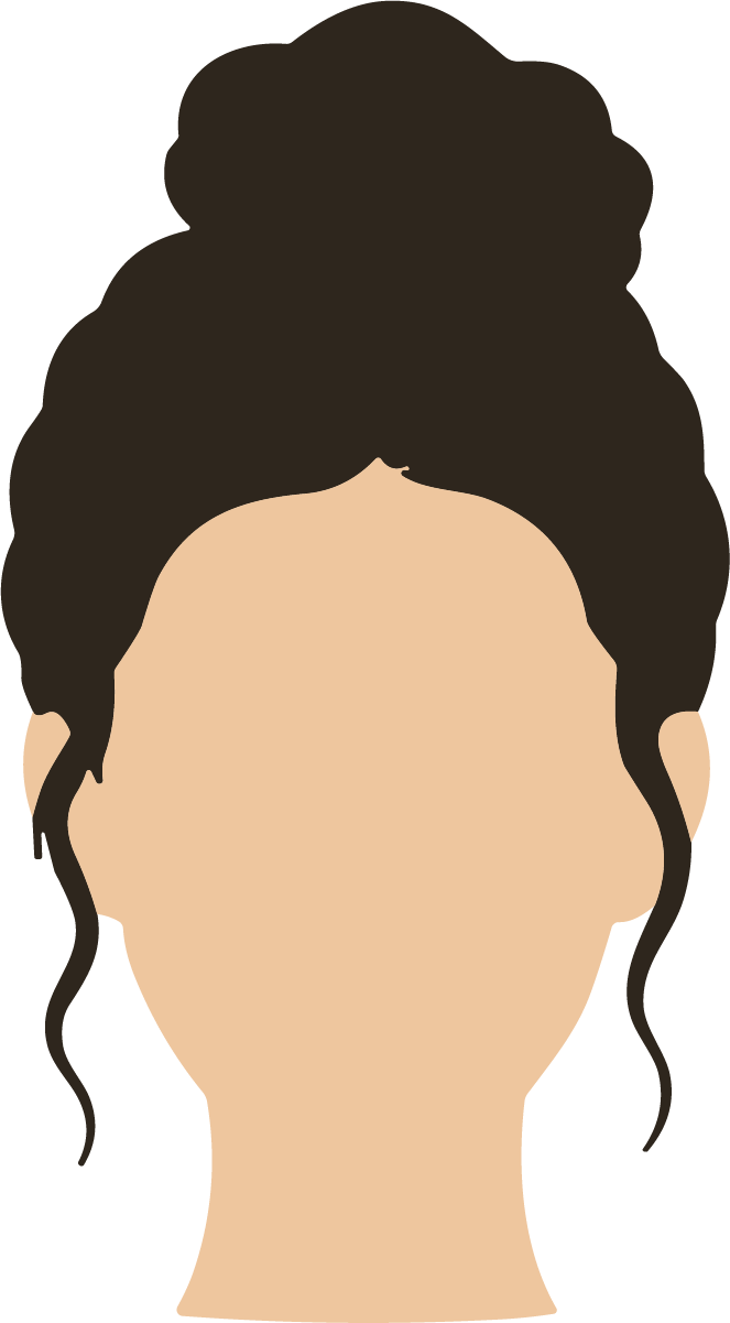 Woman With Bun SVG Faceless Portrait Vector - Image 1