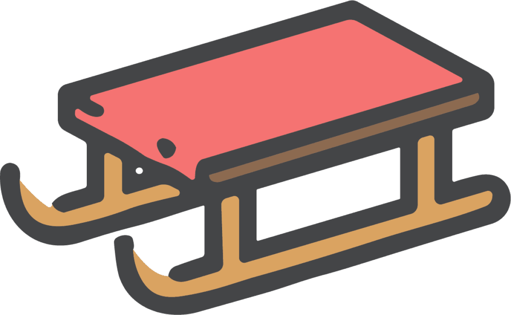 Wooden Sleigh SVG Isometric Winter Vector