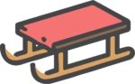 Wooden Sleigh SVG Isometric Winter Vector