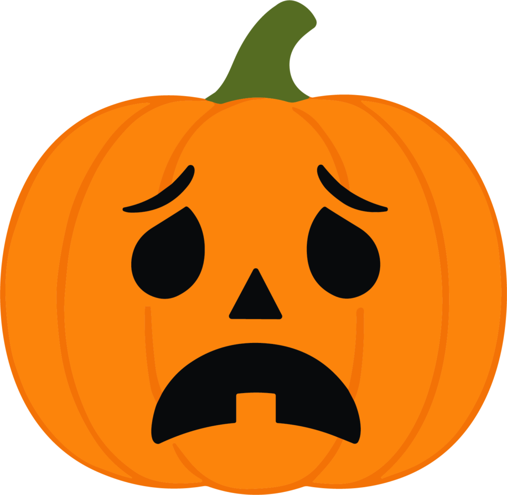 Worried Pumpkin SVG Anxious Jack-O-Lantern Vector