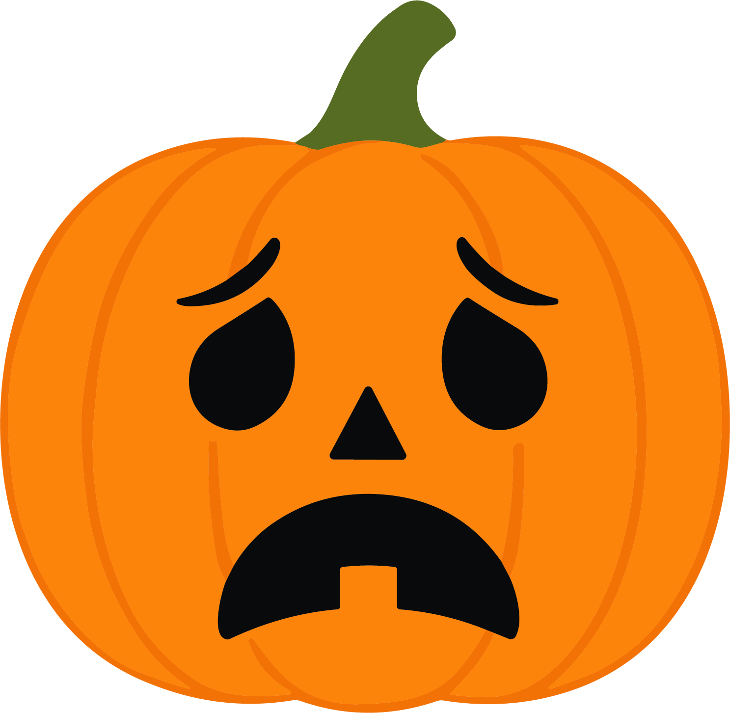Worried Pumpkin SVG Anxious Jack-O-Lantern Vector - Image 1