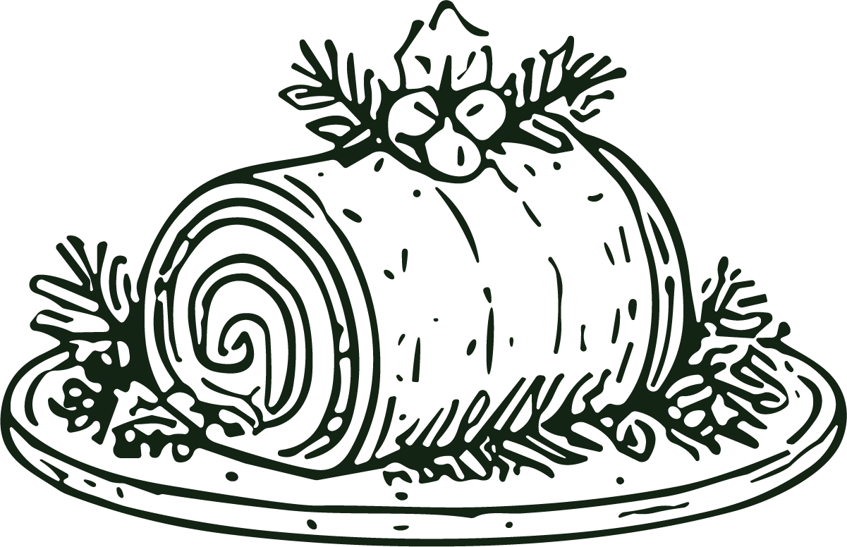 Yule Log Cake SVG Festive Sketch Vector - Image 1