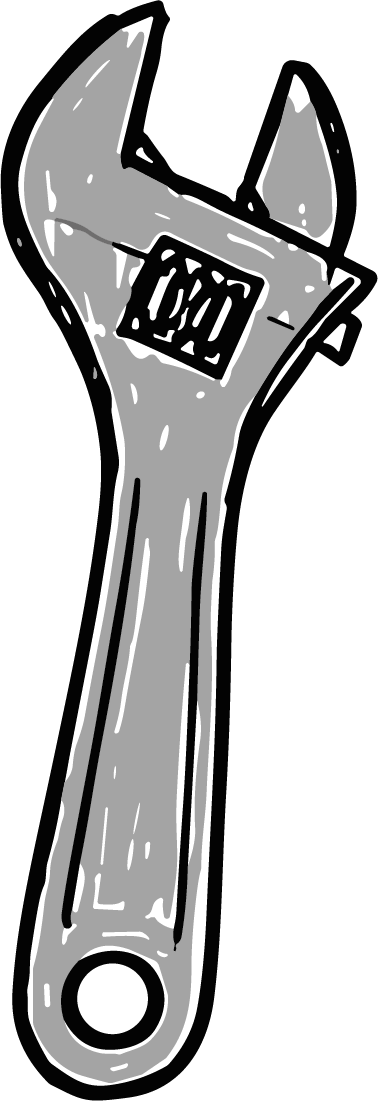 Adjustable Wrench SVG Bold Outline Vector - Image 1