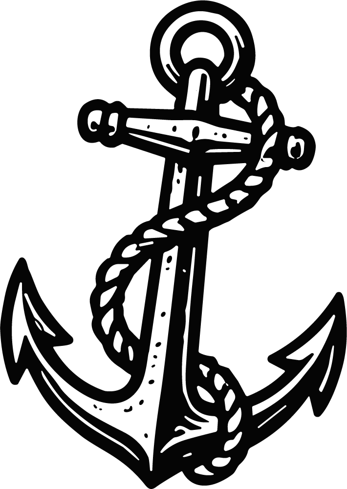 Anchor With Rope SVG Bold Nautical Vector