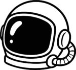 Astronaut Helmet SVG Bold Outline Vector