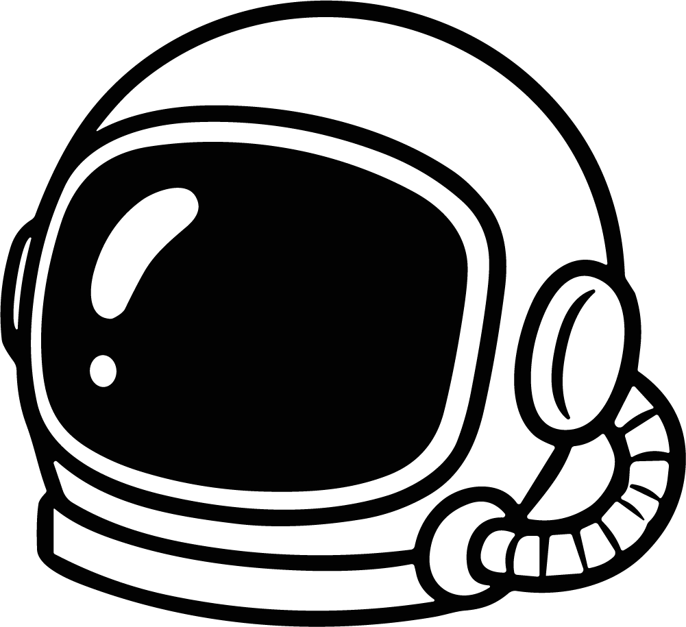 Astronaut Helmet SVG Bold Outline Vector