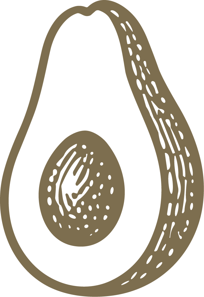 Avocado Half SVG Textured Doodle Vector