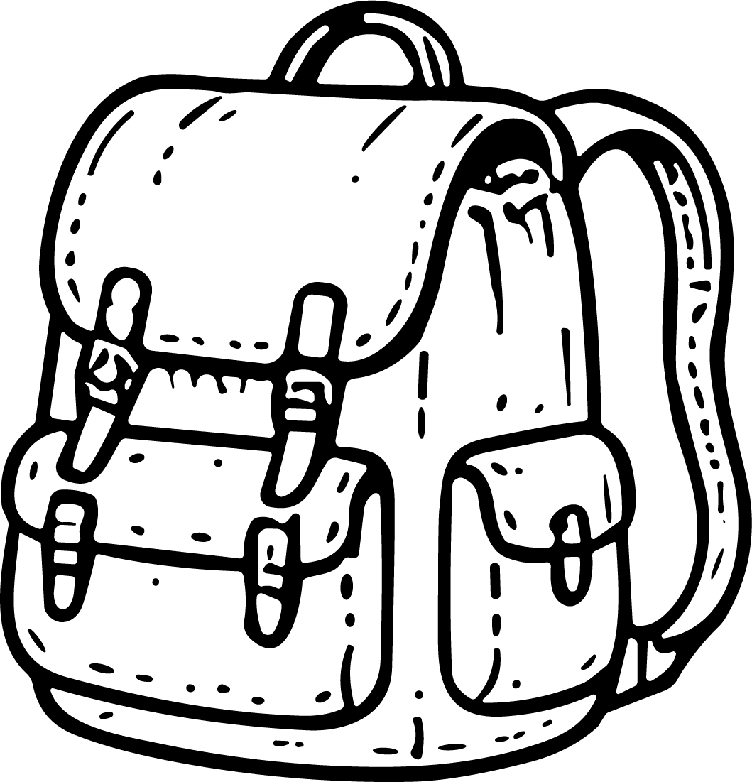 Backpack SVG Bold Outline Vector - Image 1