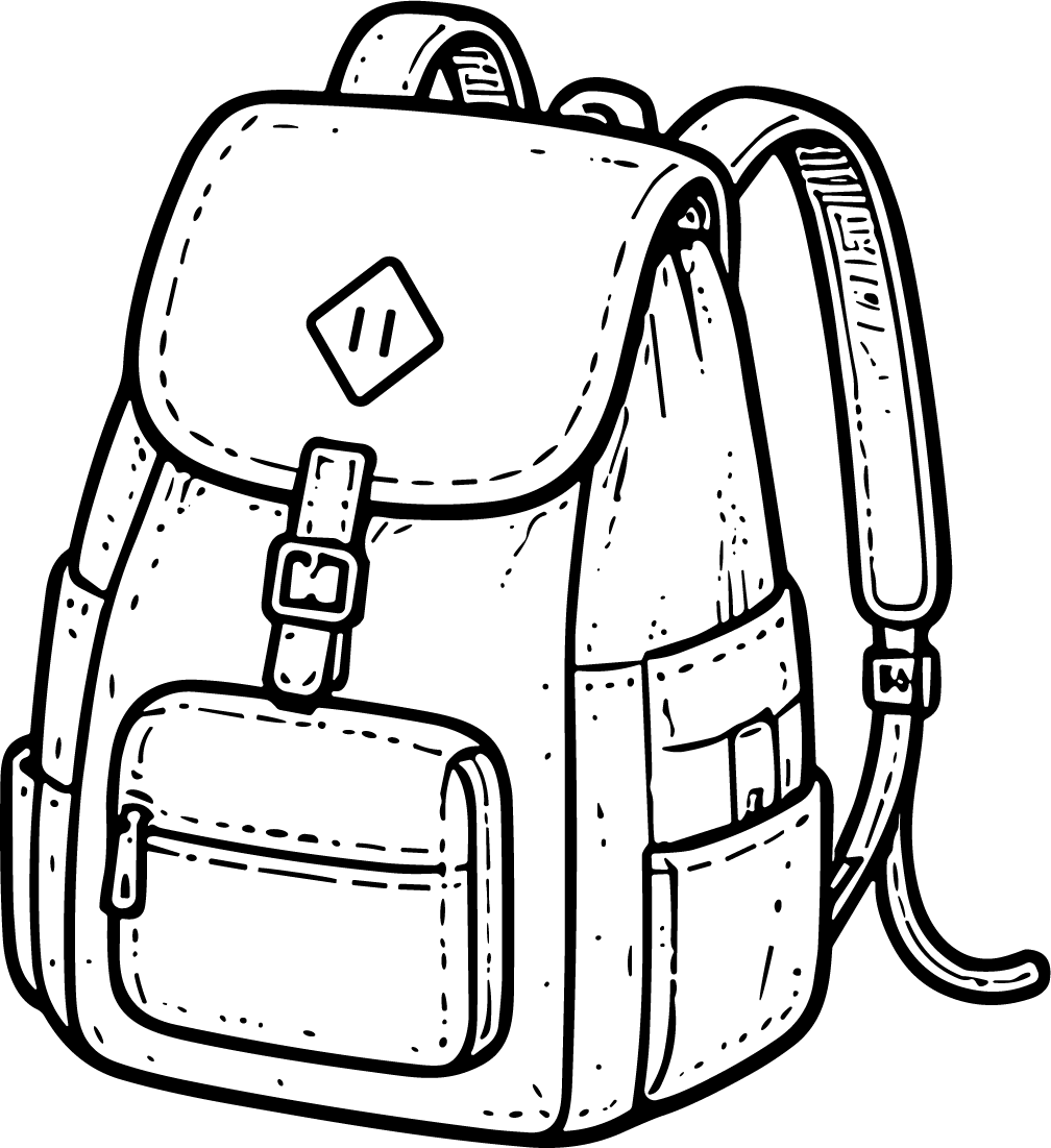 Backpack SVG Detailed Outline Vector - Image 1