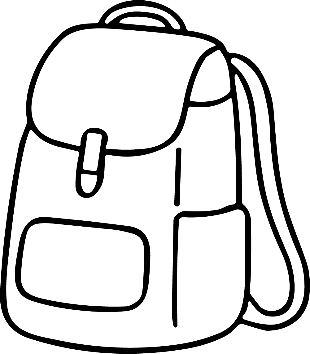 Backpack SVG Simple Outline Vector - Image 1
