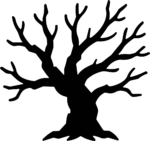 Bare Tree Silhouette SVG Spooky Gnarled Vector