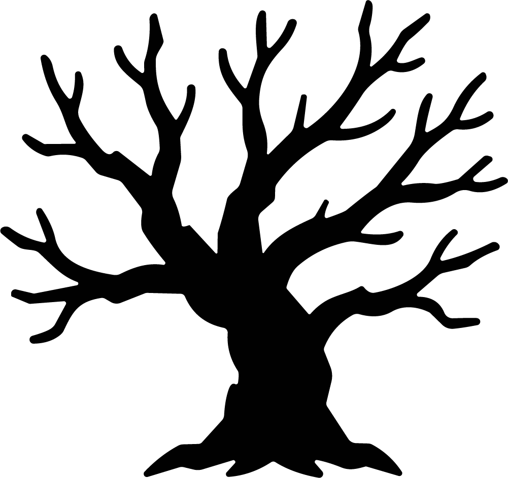 Bare Tree Silhouette SVG Spooky Gnarled Vector
