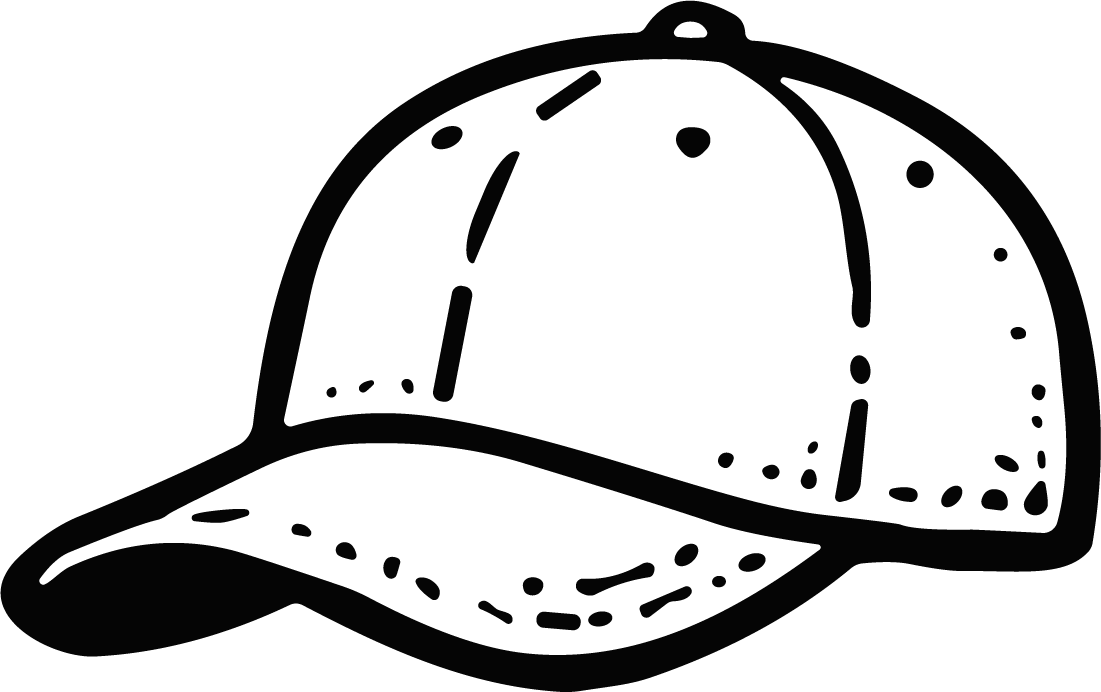 Baseball Cap SVG Bold Outline Vector - Image 1