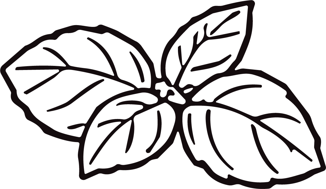 Basil Leaves SVG Bold Outline Vector - Image 1
