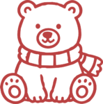 Bear With Scarf SVG Cozy Outline Vector