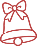 Bell With Bow SVG Festive Outline Vector