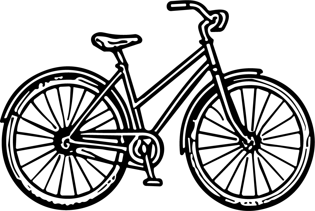 Bicycle SVG Bold Outline Vector - Image 1