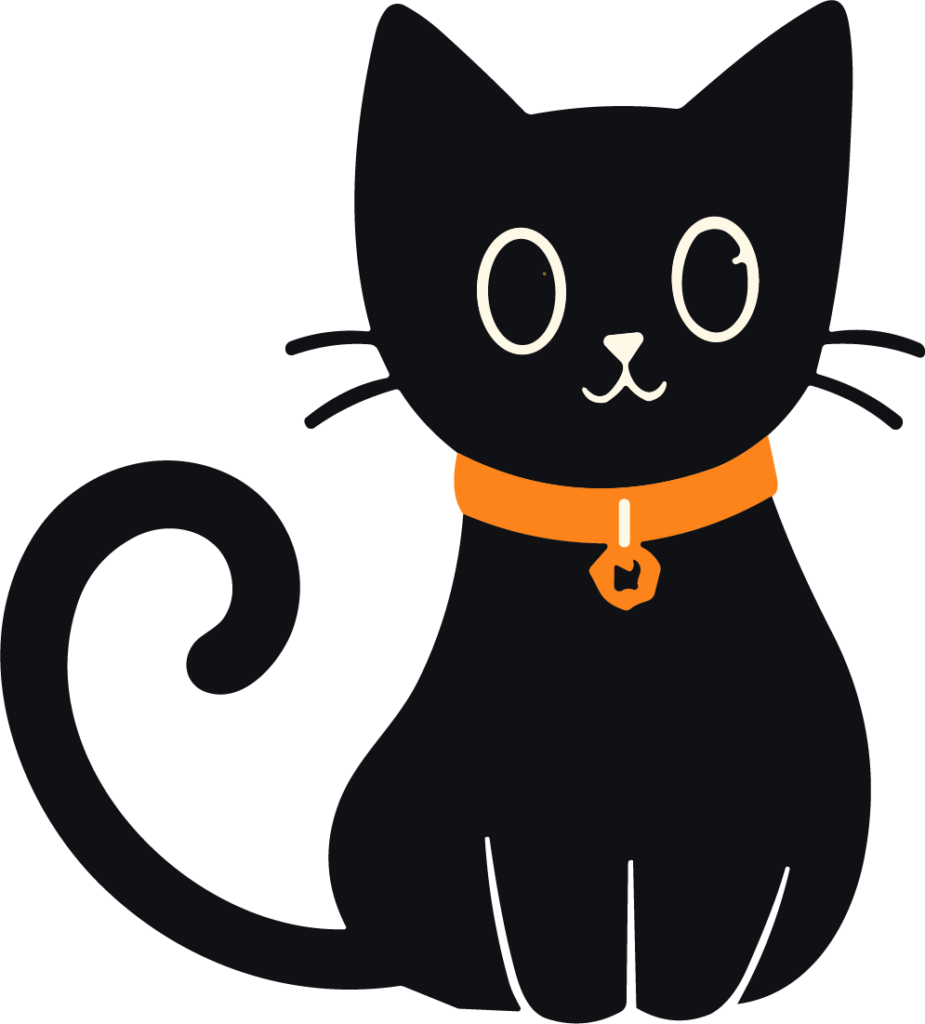 Black Cat SVG Playful Kitty Vector