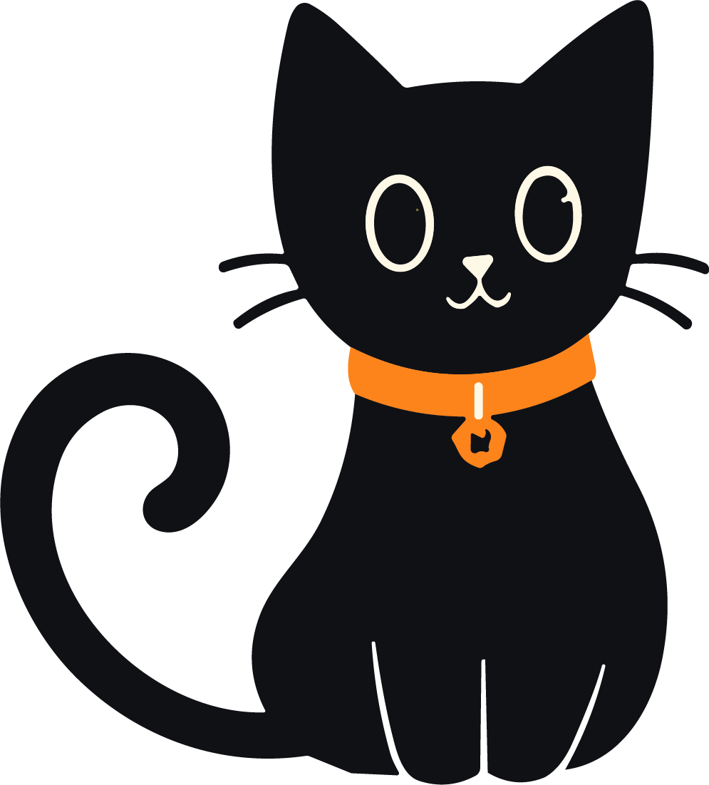 Black Cat SVG Playful Kitty Vector - Image 1