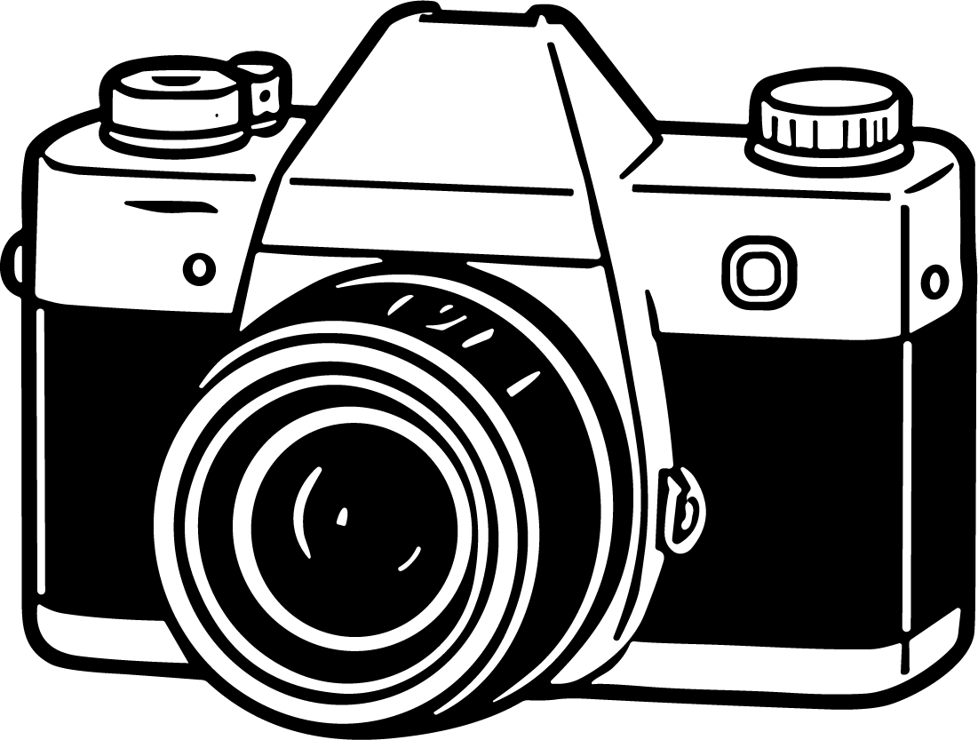 Camera SVG Bold Black Outline Vector - Image 1
