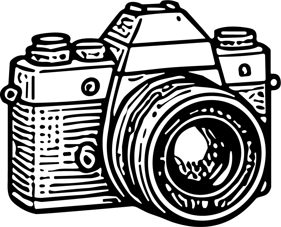 Camera SVG Detailed Etching Vector - Image 1