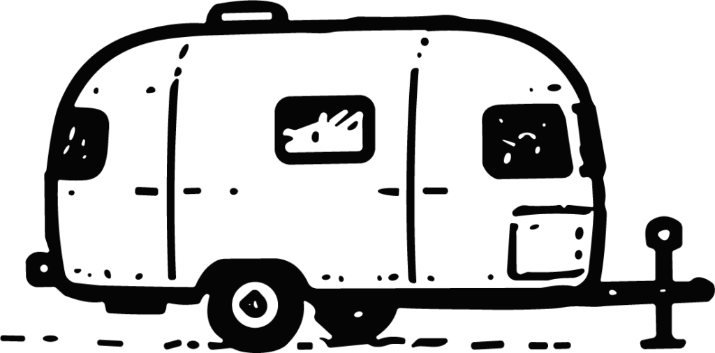 Camper Trailer SVG Bold Outline Vector