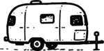 Camper Trailer SVG Bold Outline Vector