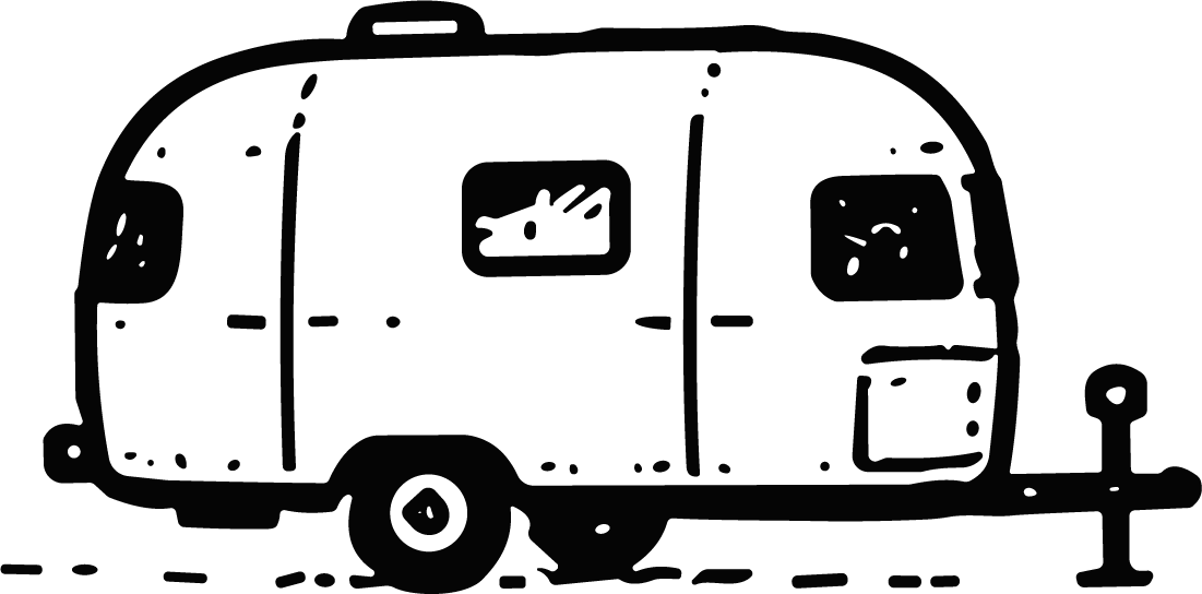 Camper Trailer SVG Bold Outline Vector - Image 1