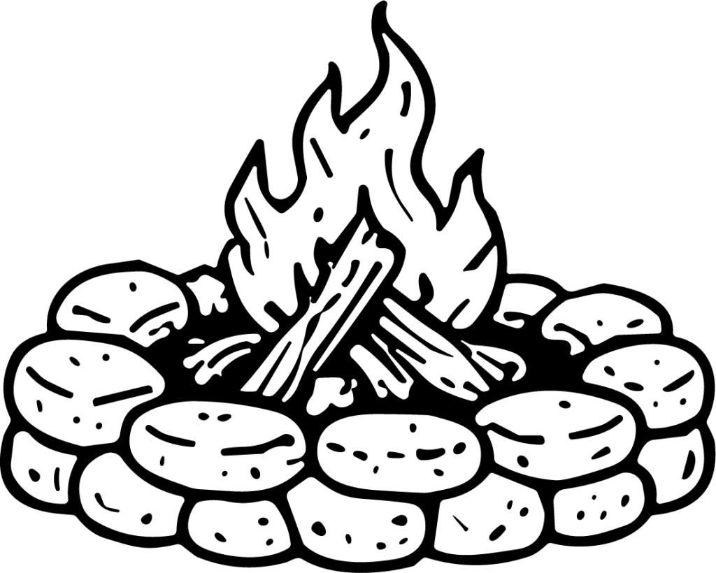Campfire SVG Bold Outline Vector