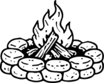 Campfire SVG Bold Outline Vector