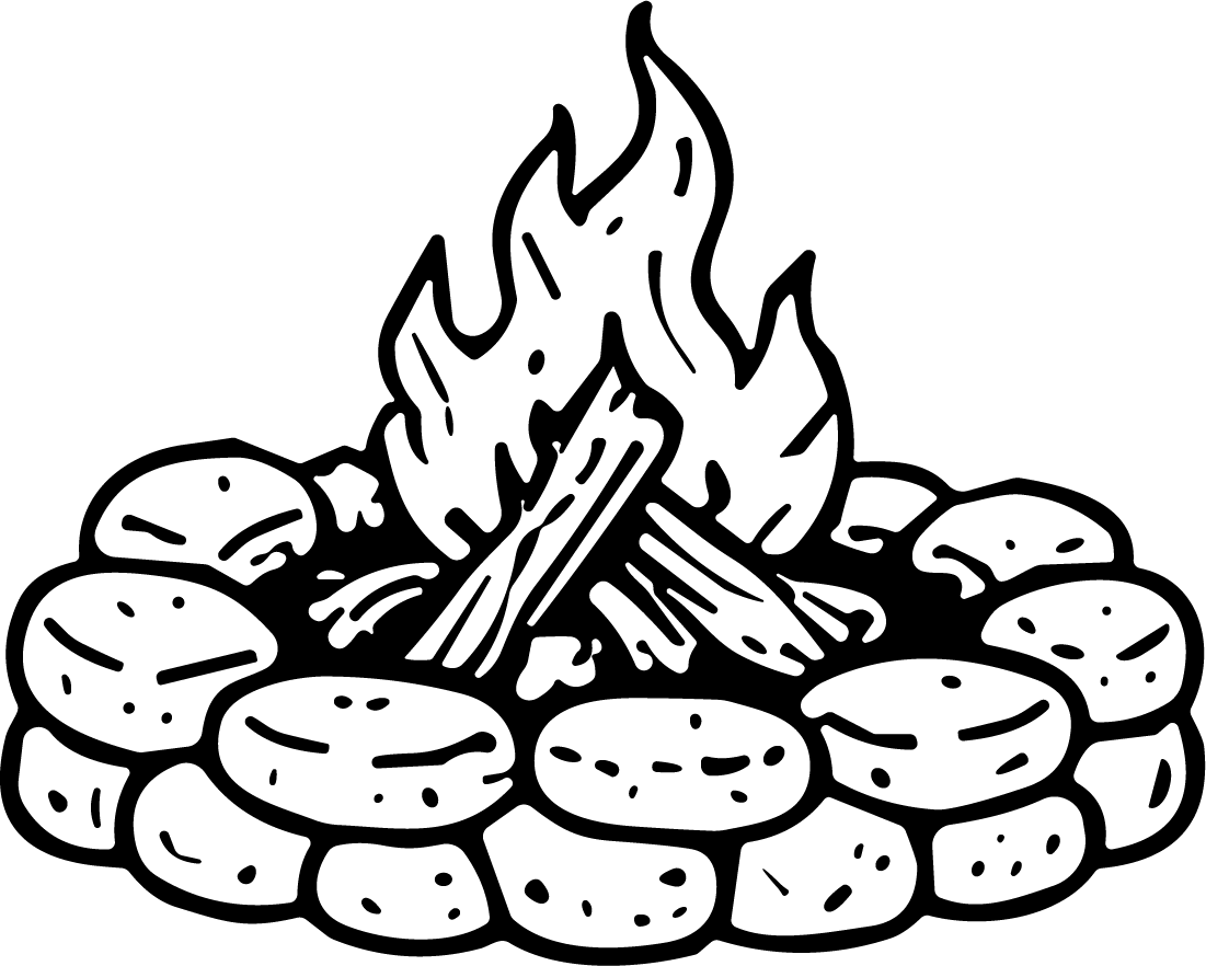 Campfire SVG Bold Outline Vector - Image 1