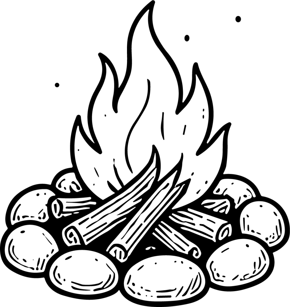 Campfire SVG Bold Outline Vector