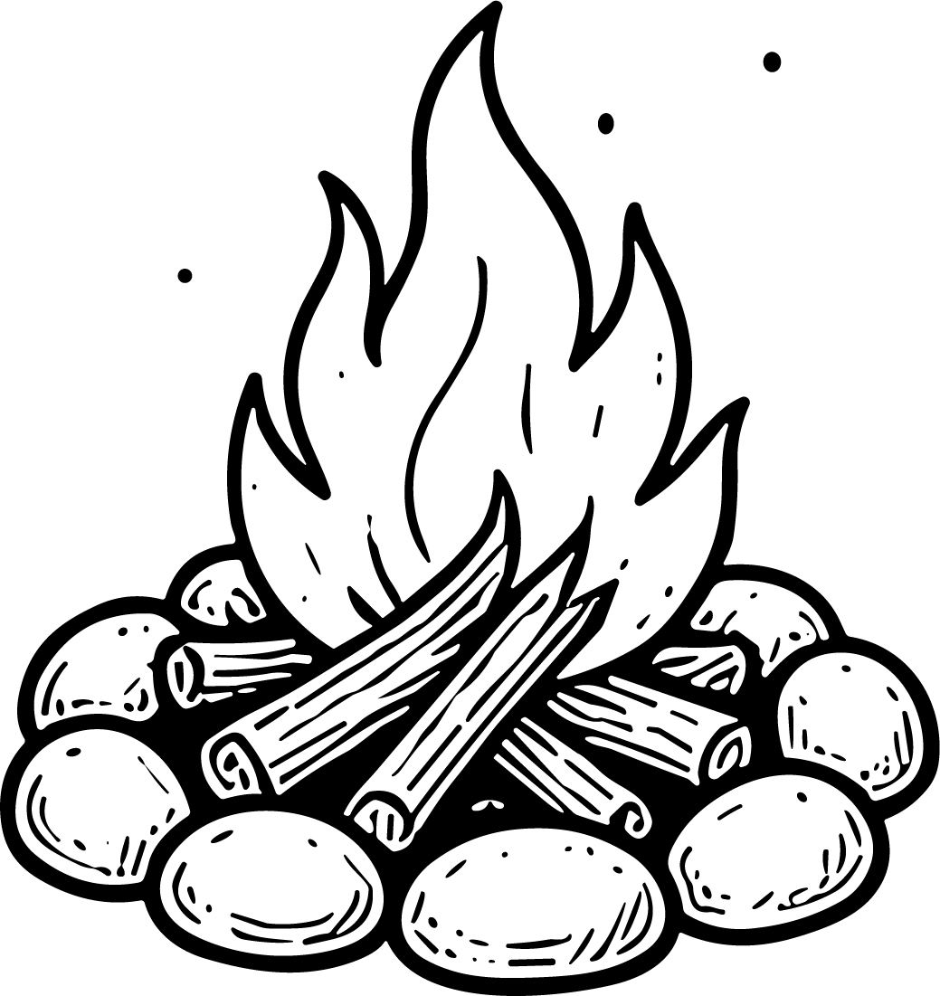 Campfire SVG Bold Outline Vector - Image 1