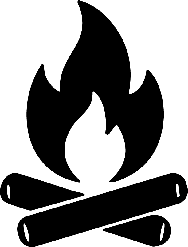 Campfire Icon SVG Bold Silhouette Vector