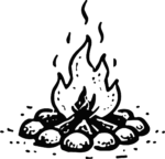 Campfire SVG Bold Black Outline Vector