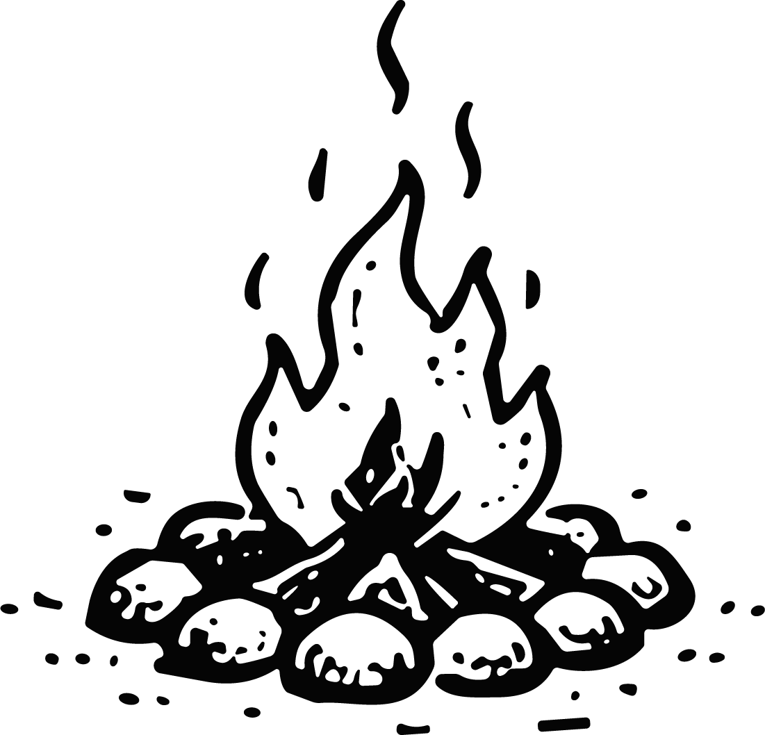 Campfire SVG Bold Black Outline Vector - Image 1