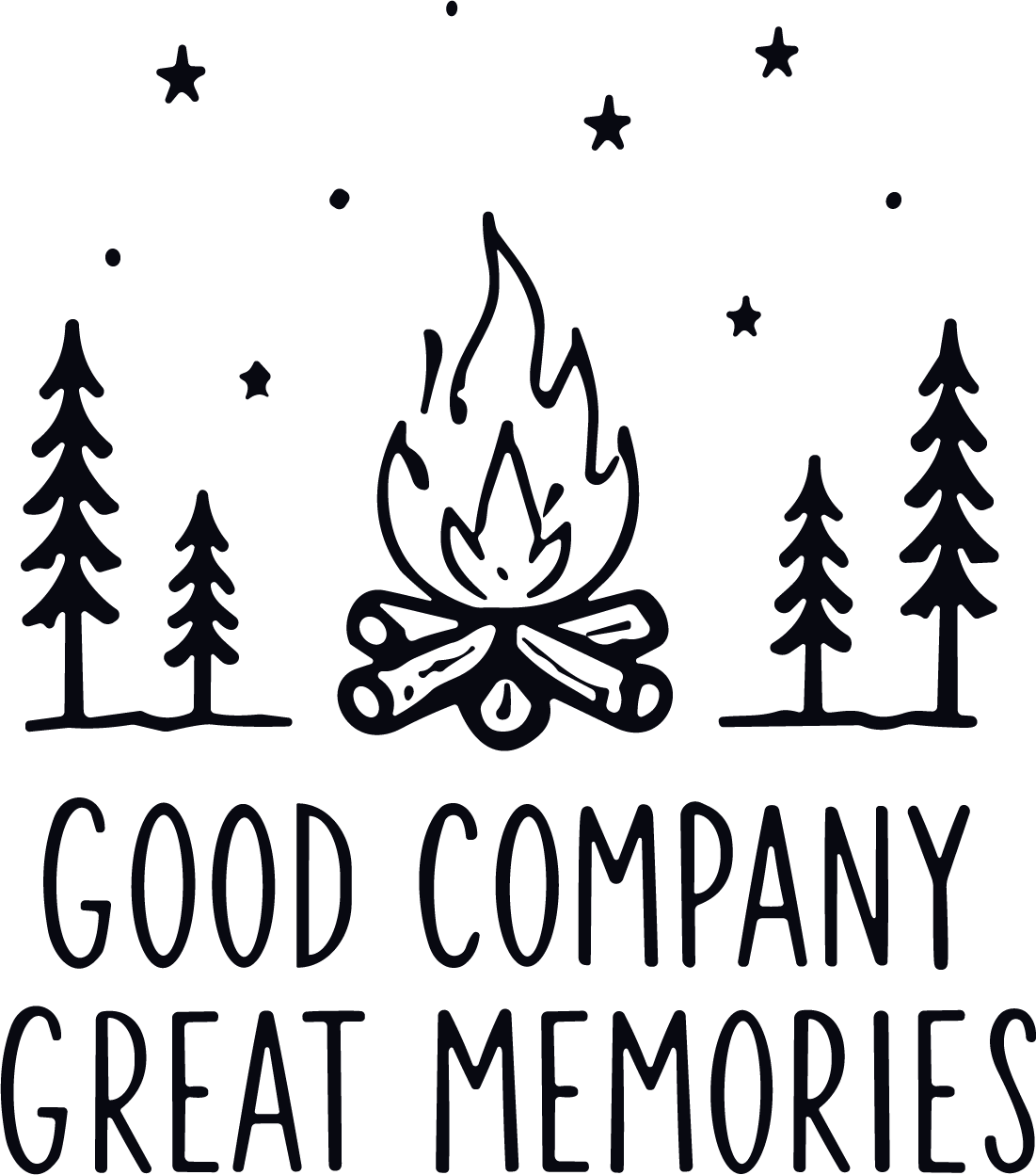 Campfire Scene SVG Starry Campsite Vector - Image 1