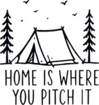 Camping Tent Scene SVG Rustic Woodland Vector