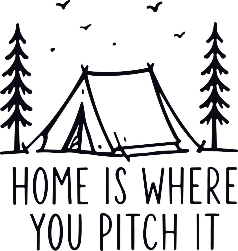Camping Tent Scene SVG Rustic Woodland Vector