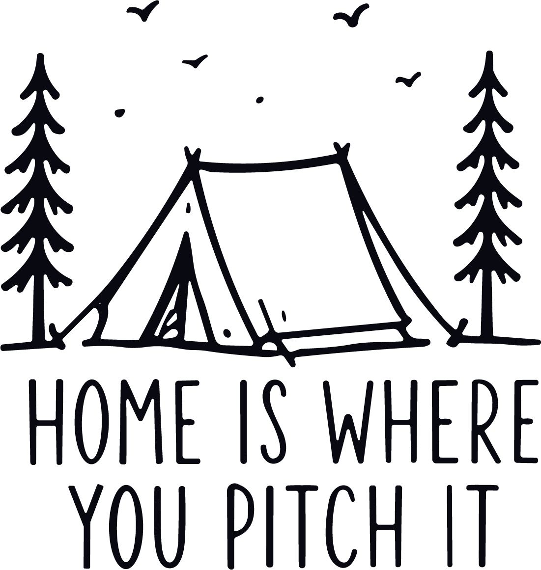 Camping Tent Scene SVG Rustic Woodland Vector - Image 1