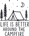 Camping Tent Scene SVG Starry Night Camp Vector