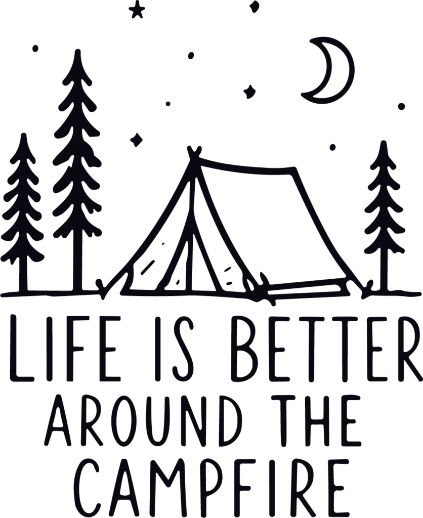 Camping Tent Scene SVG Starry Night Camp Vector