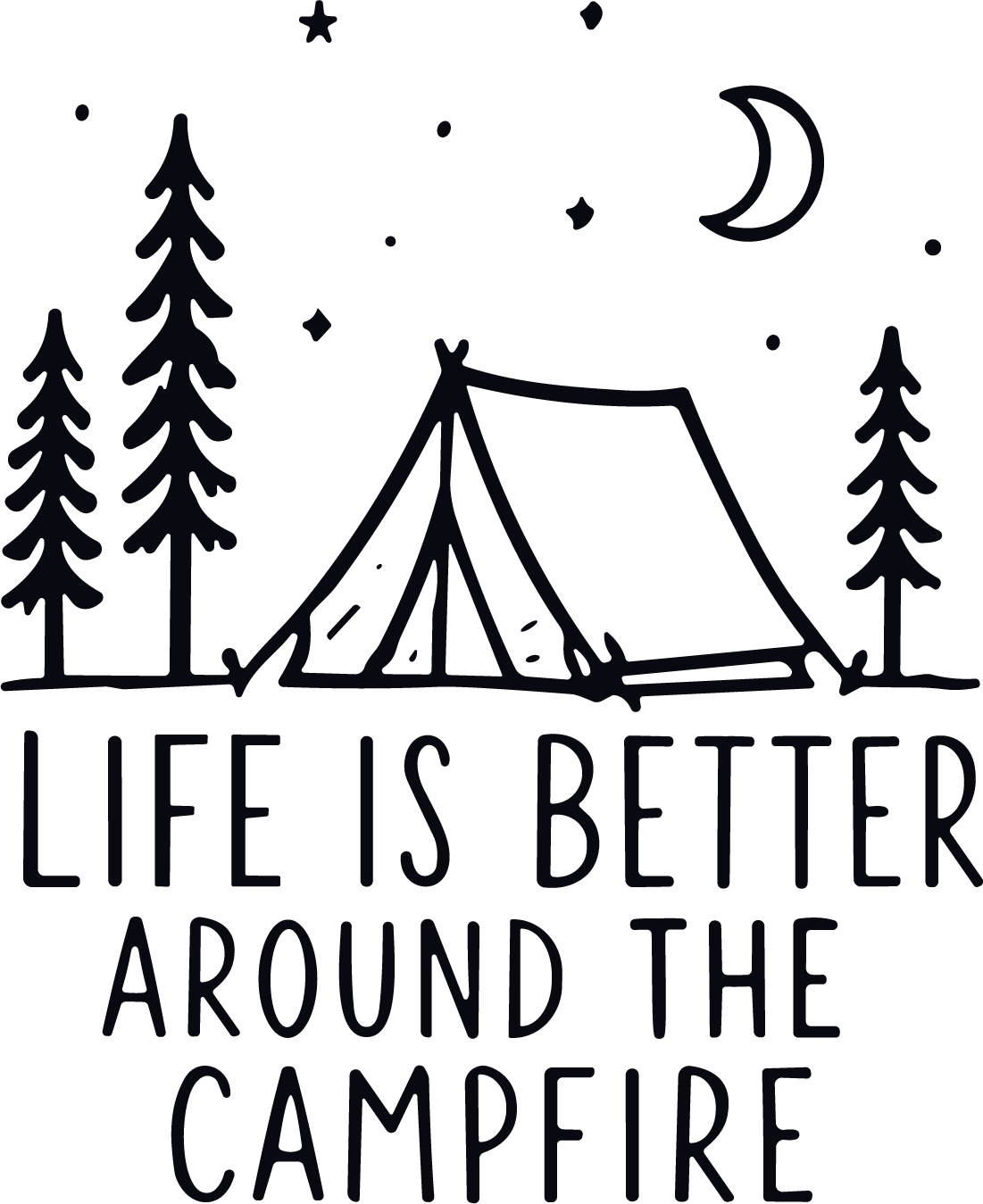 Camping Tent Scene SVG Starry Night Camp Vector - Image 1