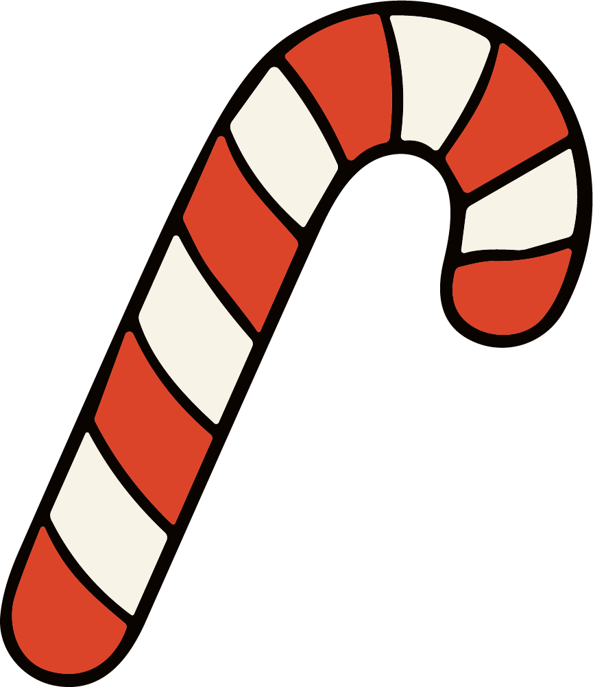 Candy Cane SVG Festive Stripes Vector