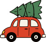 Car with Christmas Tree SVG Festive Holiday Ride Vector