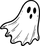 Cartoon Ghost SVG Spooky Outline Vector