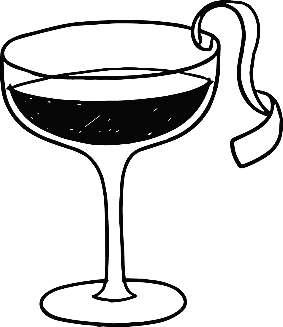 Champagne Coupe SVG Bold Ribbon Accent Vector - Image 1