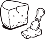 Cheese Block SVG Bold Outline Vector