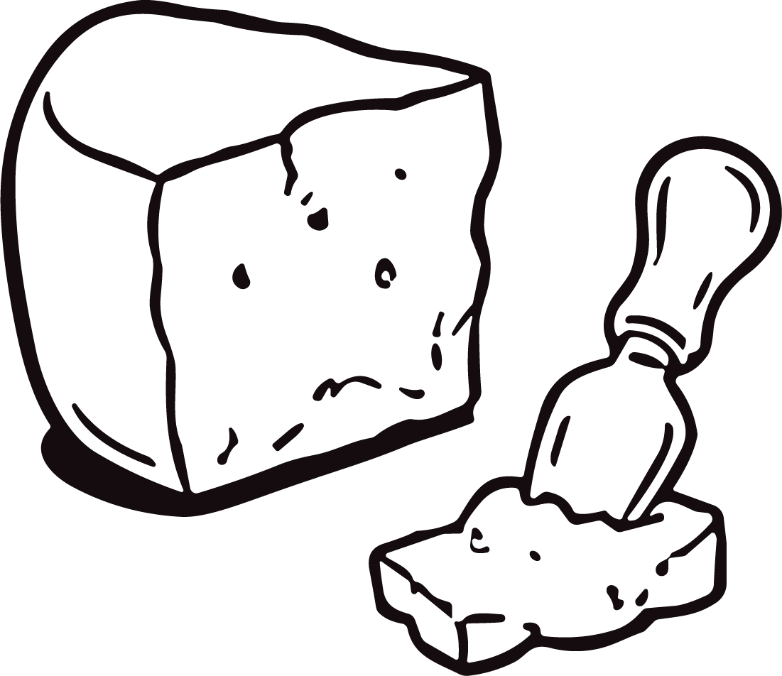 Cheese Block SVG Bold Outline Vector - Image 1