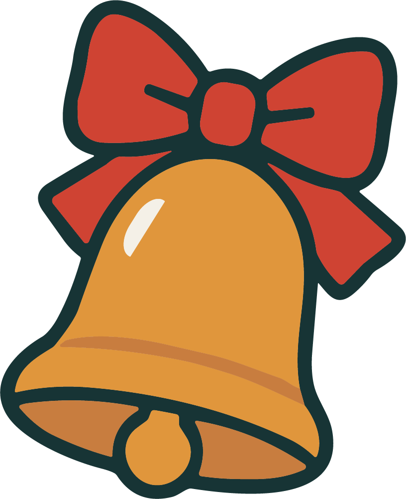 Christmas Bell SVG Festive Ribbon Vector